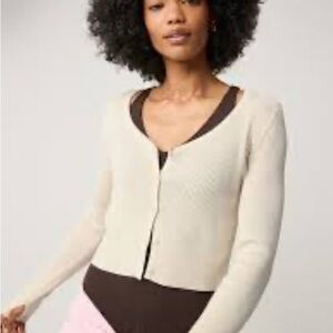 Aerie Cream Cardigan Sweater Size S